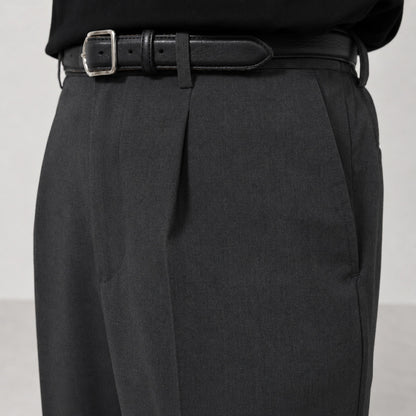 Grey Tuck Pants