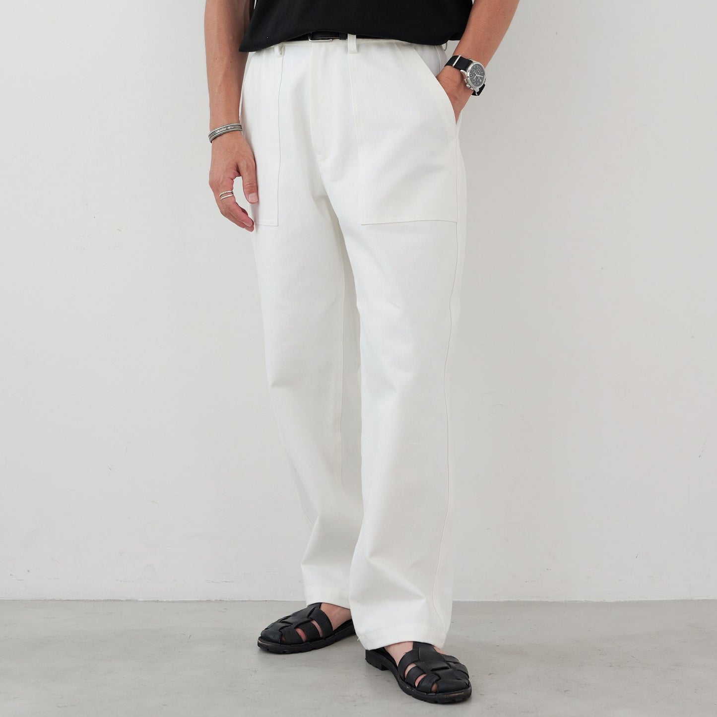 White Baker Pants