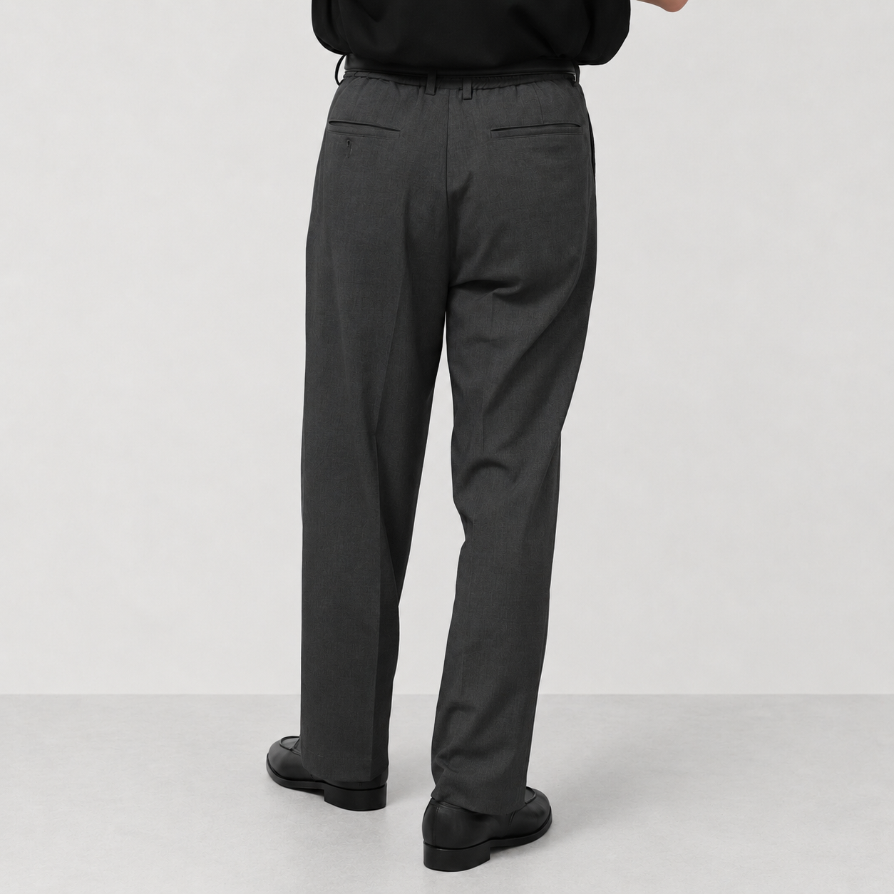 Grey Tuck Pants