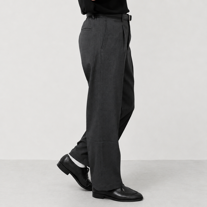 Grey Tuck Pants