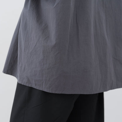 Grey Band-Collar Shirt